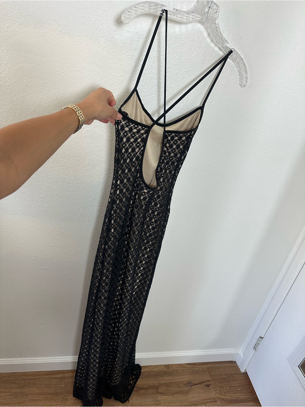 Laundry By Shelli Segal vintage 90’s Black Lace Maxi Dress Evening Dress Size S - Picture 10 of 16
